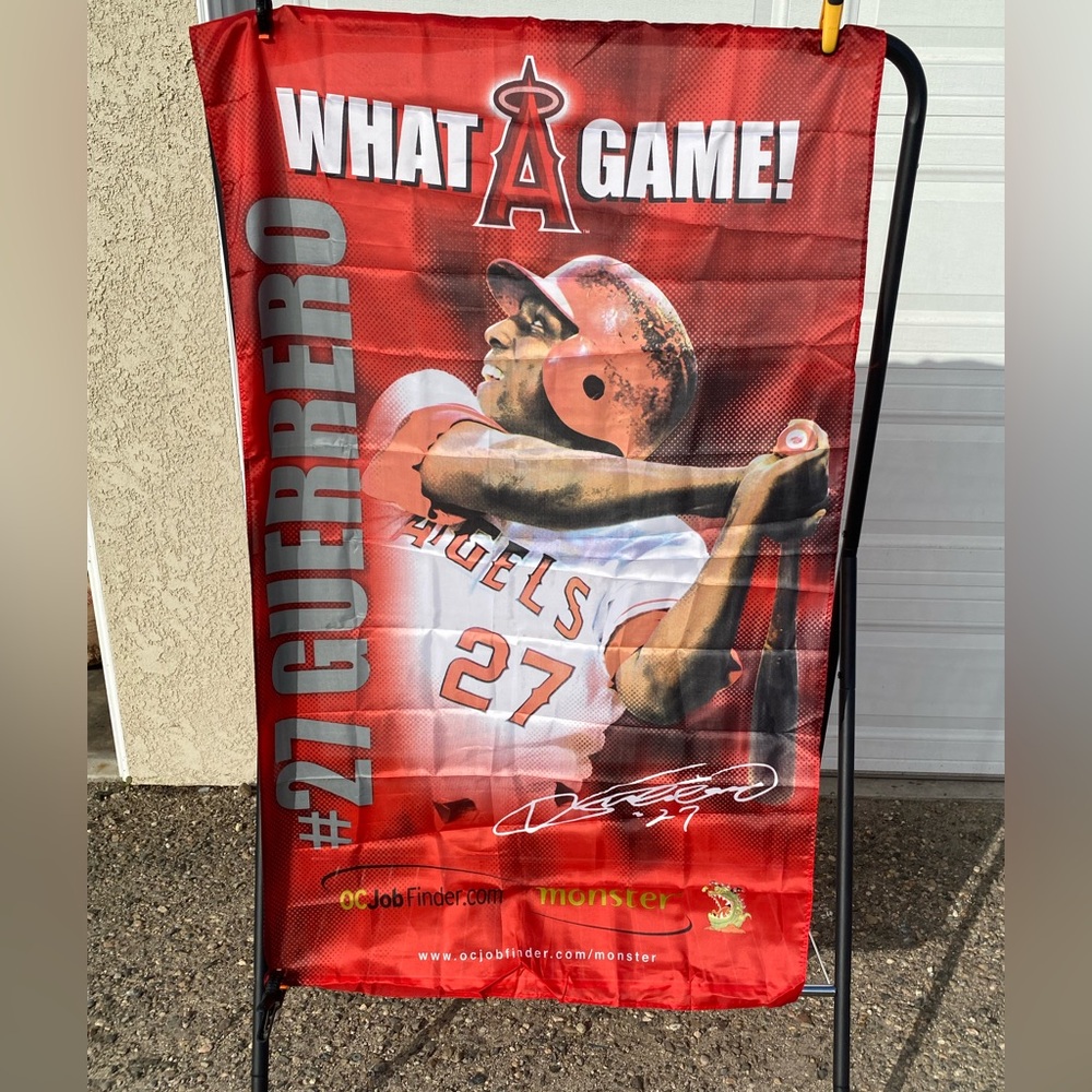 Vladimir Guerrero banner. 36” x 59 1/2”.